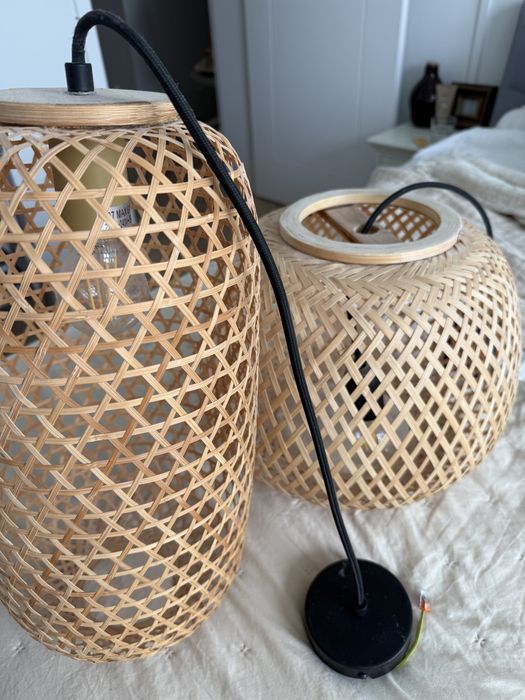 Zestaw dwóch lamp, bambus, boho. Okazja!