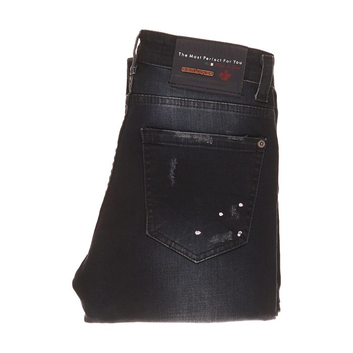 Spodnie Dsquared2 Męskie W29 L34 Czarne Slim Fit Destroyed Denim Black