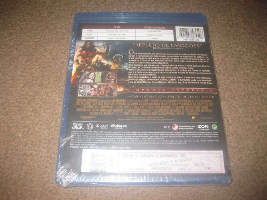 Blu-Ray "Conan, o Bárbaro" com Jason Mamoa/Edição em 2D e 3D/Selado!