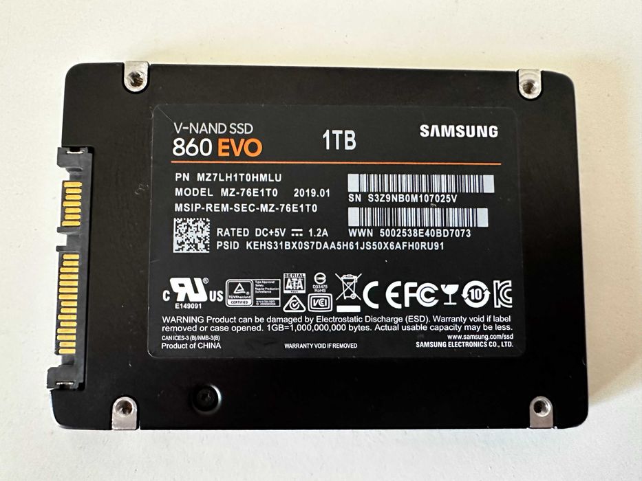 Накопичувач SSD 1Tb Samsung 860 EVO 2.5" SATAIII MLC