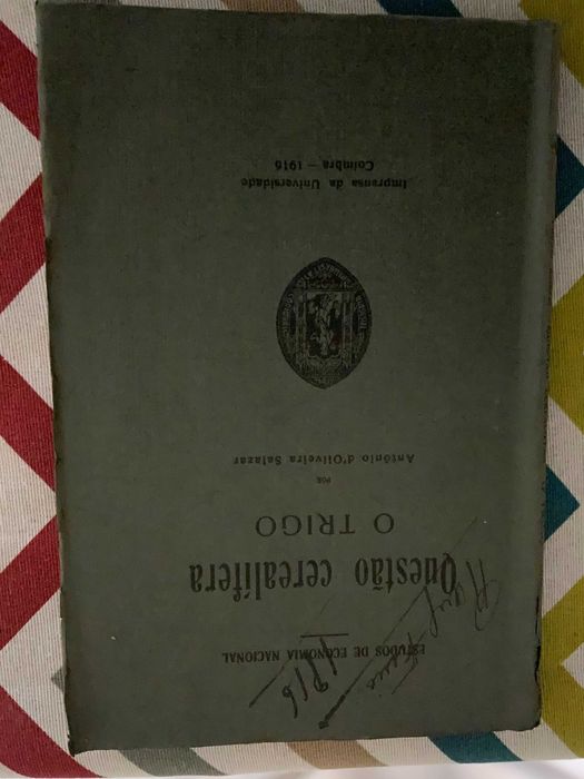 António de Oliveira Salazar-primeiro livro do autor-c/dedicatória 1916