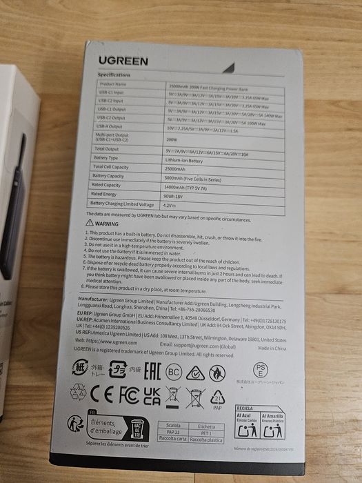 Ugreen Nexode powerbank 25000mah 200w