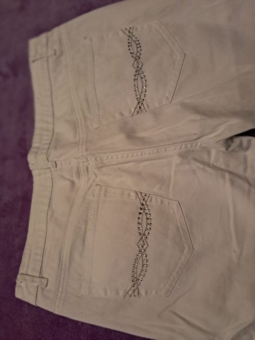 Spodnie białe z elastanem rybaczki