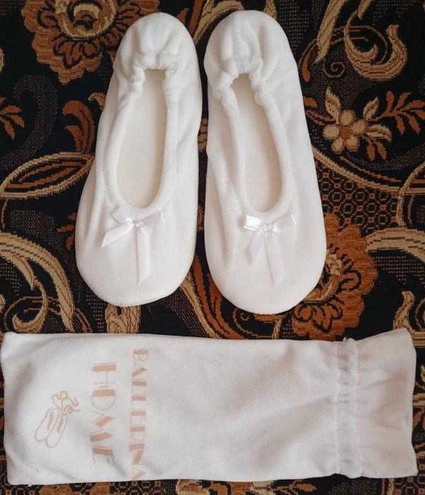 Baleriny damskie białe z kokardką roz. 37, nowe
