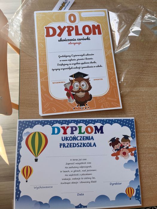 Dyplomy zerówka