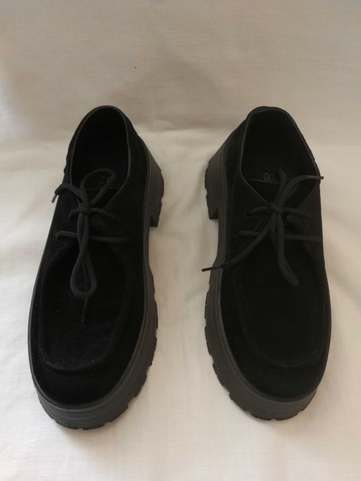 ASOS zamszowe buty na platformie czarne r.38