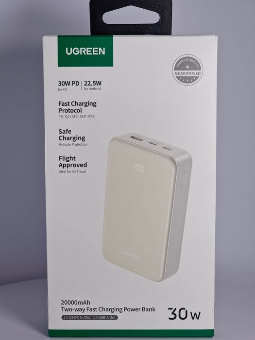 Powerbank Ugreen Nexode 20000mAh 30W USB-A USB-C kremowy 5Cv