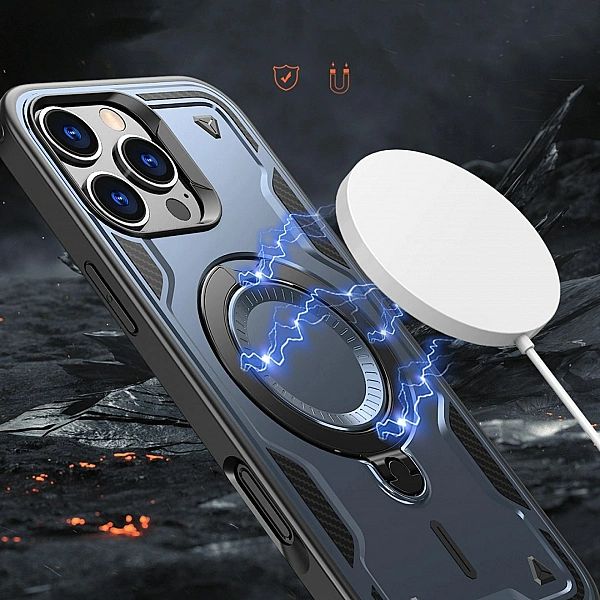 Etui Hybrid Armor Trendy z MagSafe na iPhone 16 Pro - niebieskie