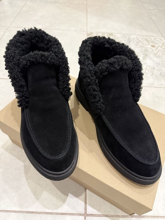 Лоферы  в стиле LP зимние с мехом тедди