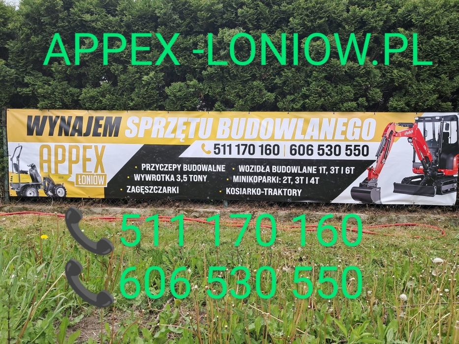 Wynajem koparki 3 tony młot wiertnica fi 30