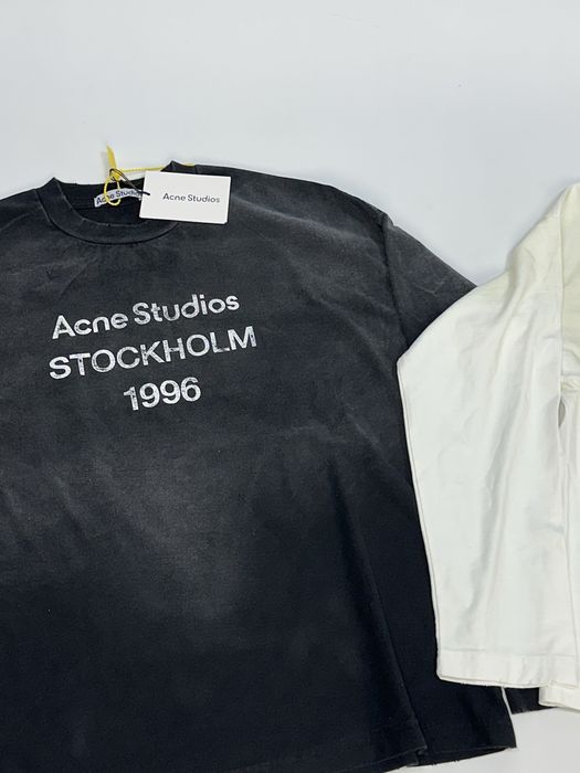 Acne Studios STOCKHOLM 1996 лонслив черный белый лонгслів футболка M L