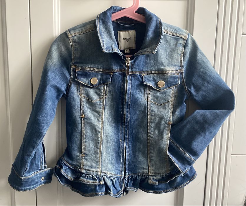 Kurtka jeansowa Mayoral 110 116 katana z falbanką jak nowa