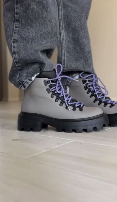 Зимові чоботи хайкери шкіряні сірі Artell shoes 37,5 розмір