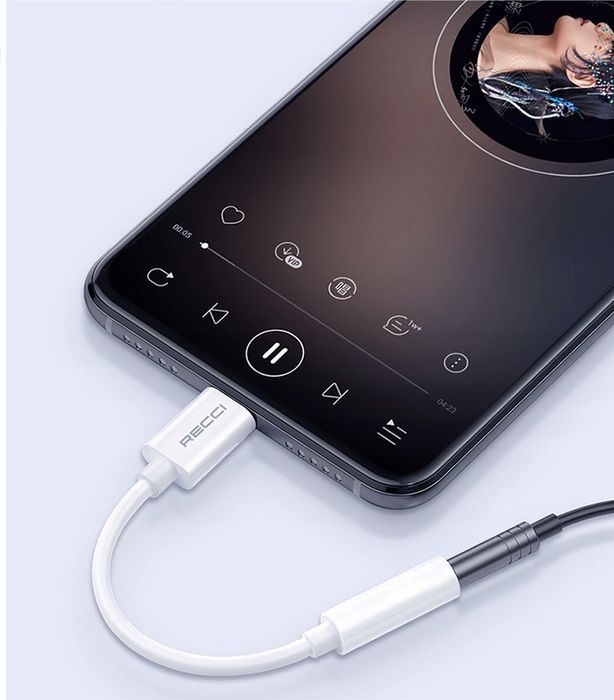 Przejściówka Adapter Audio Usb-C Typ-C - Mini Jack 3.5Mm Aux Recci