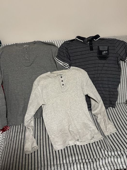 Bluzki męskie na długi rękaw i polo M i L