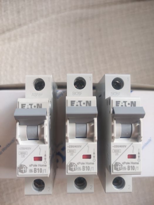 EATON HN-B10/1 wylącznik nadprądowy 1P B 10A 6kA 1-fazowy, 3 sztuki