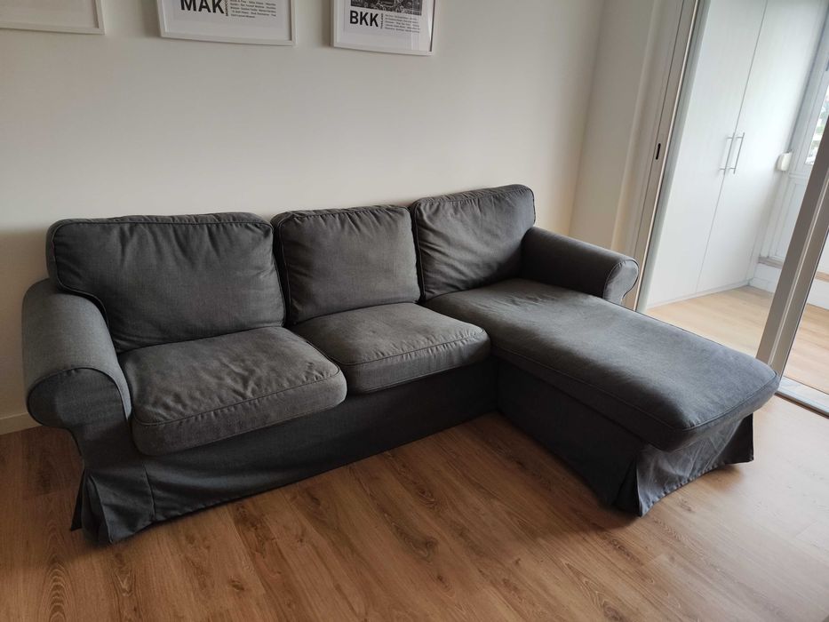 Sofá  Chaise Longue IKEA Ektorp 3 lugares