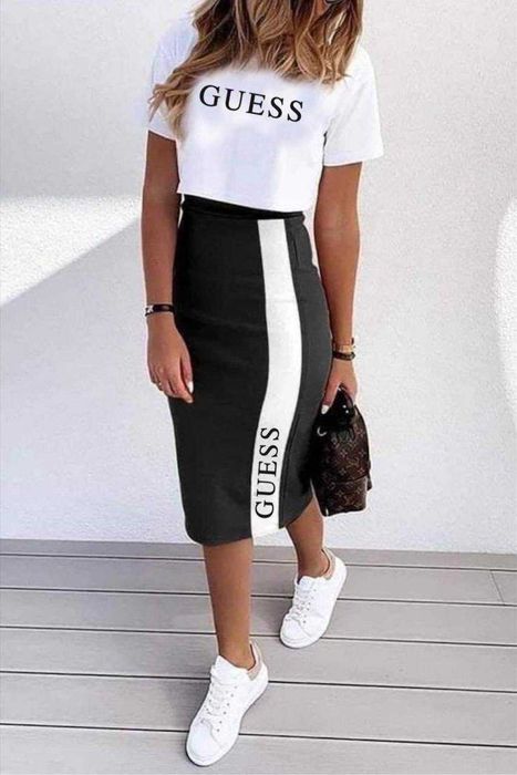 L.XL-Damski Top ze spódnicą .