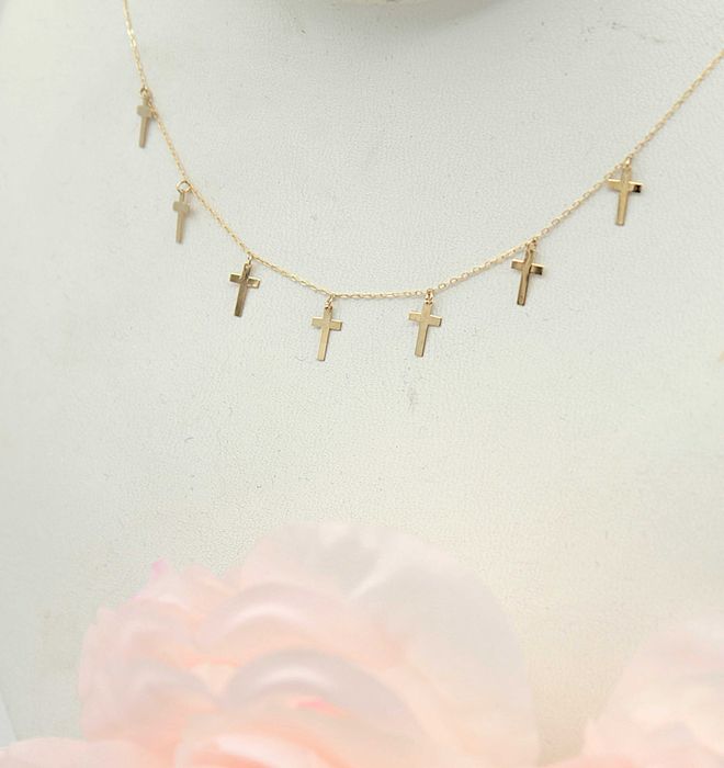 Złoty łańcuszek p.585/1,03g z Krzyżykami