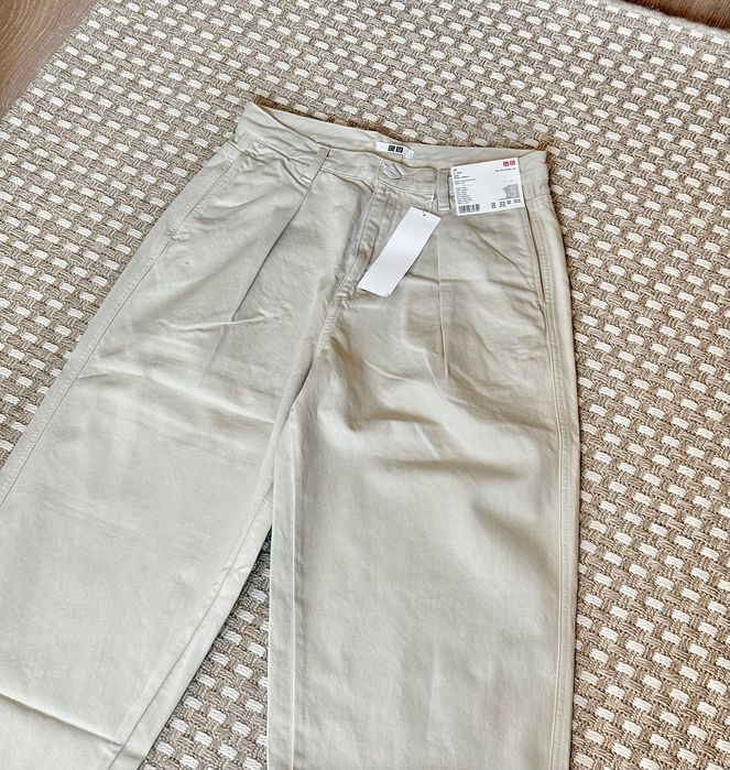 Нові бежеві нюд штани джинси висока талія Uniqlo