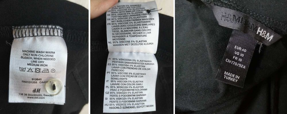 H&M  M 38 / L 40 sukienka kopertowa czarna midi
