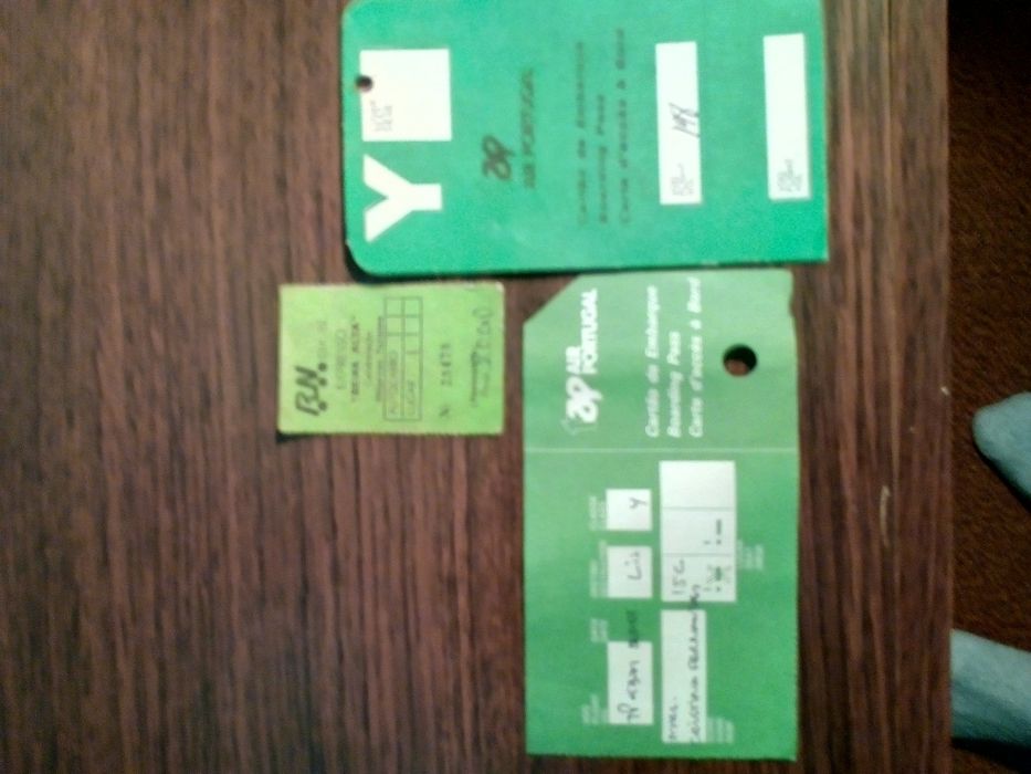 Bilhetes antigos TAP/rodoviária
