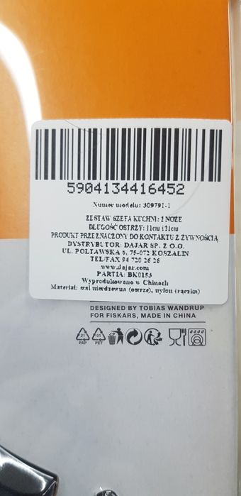 Fiskars zestaw 2 noży szefa kuchni
