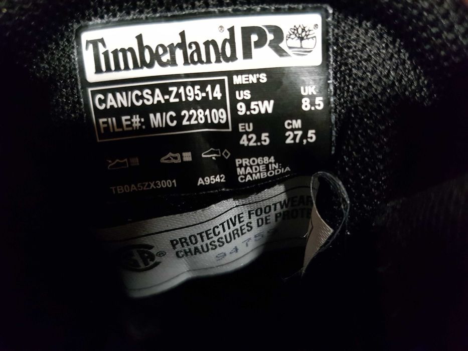 Buty robocze TIMBERLAND rozm 42,5 wkł 28,5 cm S3