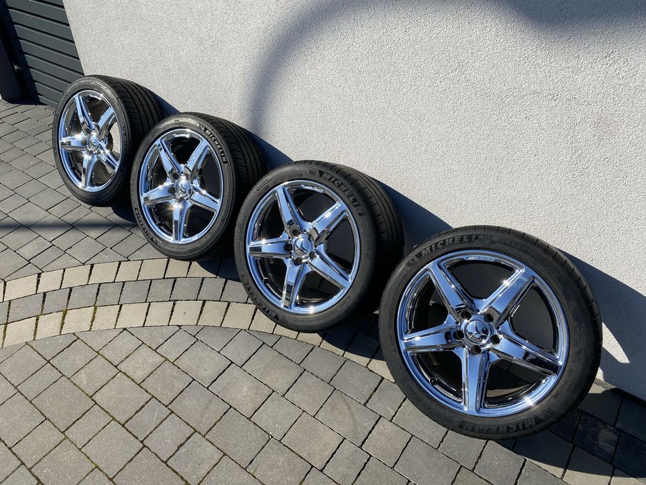 Oryginalne felgi koła AMG 18" 5x112 CHROMOWANE + opony