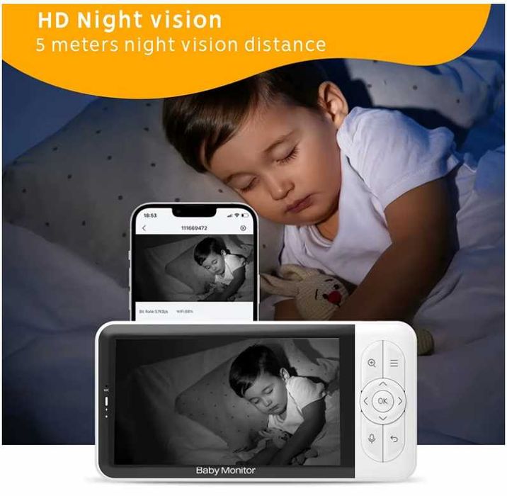 Видеоняня беспроводная НОВИНКА! Baby Monitor 6T HD с поворотной камеро