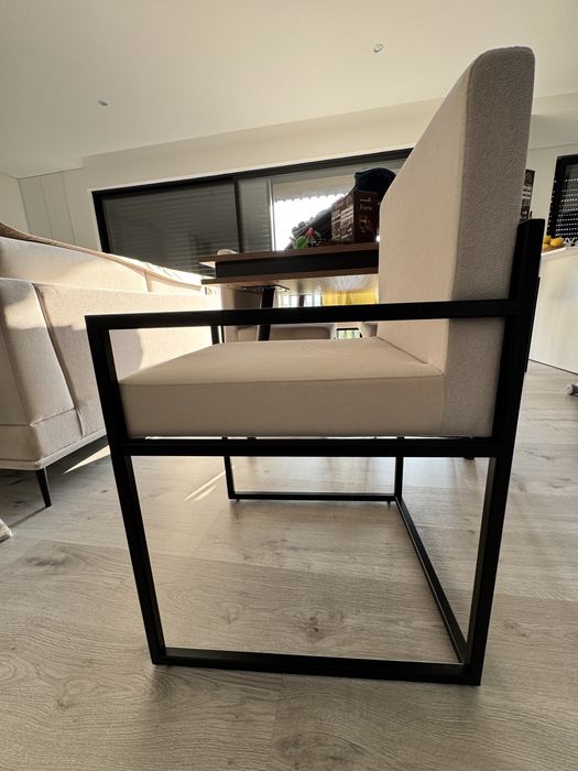 Cadeiras em ferro e tecido antigato