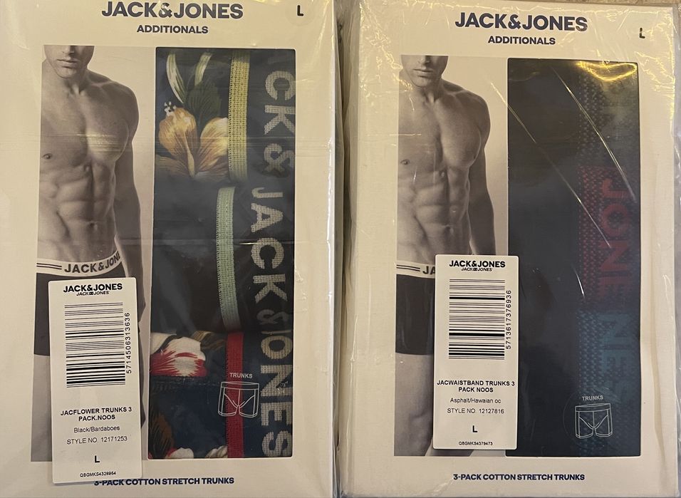 Bokserki Jack&Jones, męskie, rozmiar L. Nowe. 3pak