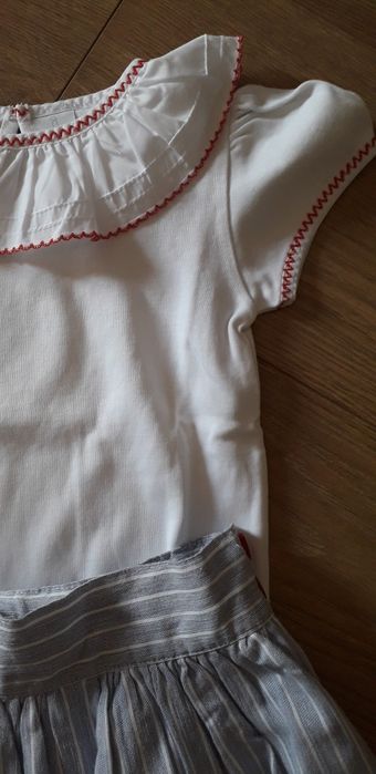 Conjunto Saia/Calção e camisola de gola da marca Dolce Petit
