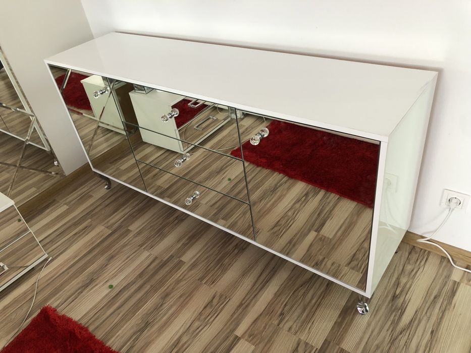 Komoda lustrzana, ludwik, galka krysztal, glamour, Okazja!