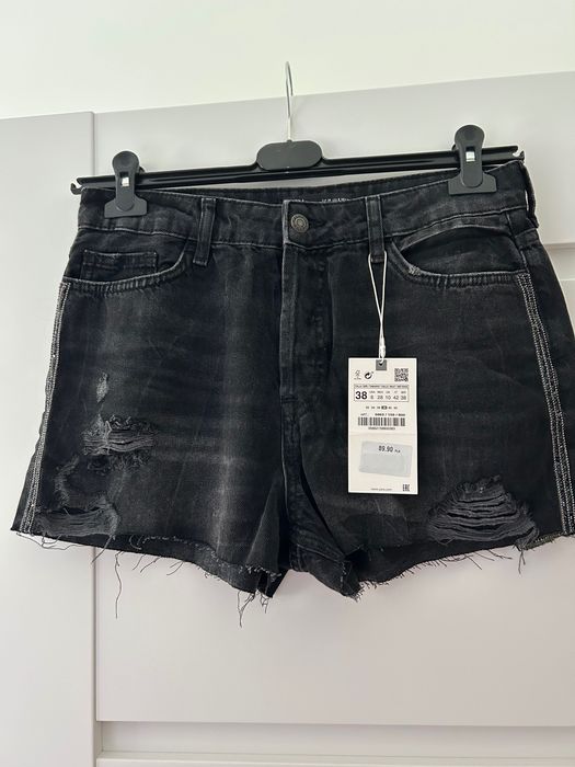 Zara nowe spodenki szorty z błyszczącymi lampasami 38