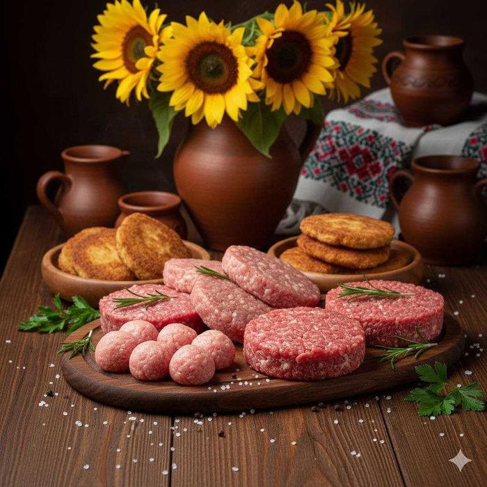 Фарш, м'ясо, субпродукти