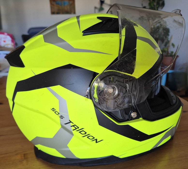 Capacete GIVI Tridion 50.5 Fluo + Luvas — Criança/Infantil (S, 55-56cm)