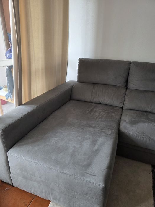 Sofá cinza chaise longues