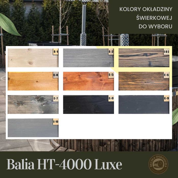 Balia ogrodowa z hydromasażem | Jacuzzi | LED | Piec | 200 cm | NOWOŚĆ