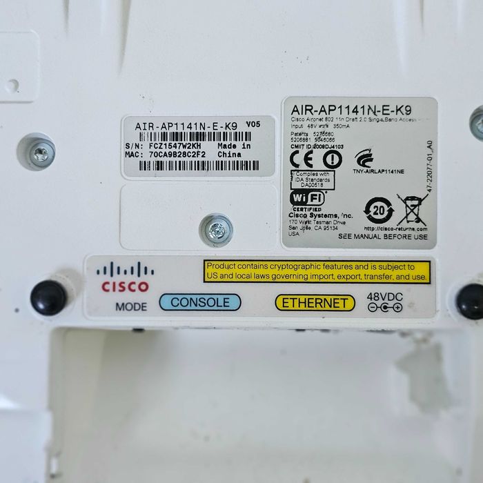 Точка доступу Cisco Aironet AIR-AP1141N-E-K9 Wi-Fi