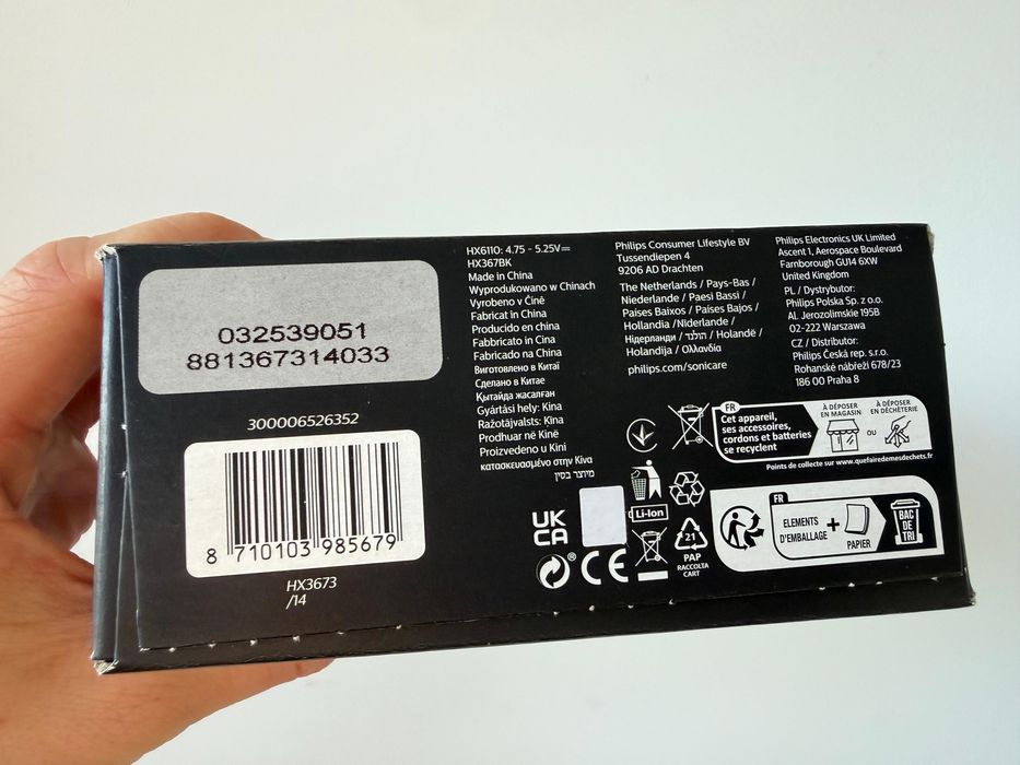 Szczoteczka soniczna Philips Sonicare 3100 series HX3673/14 czarna