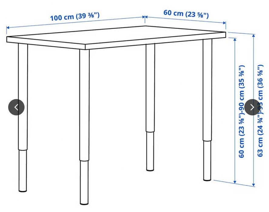 Secretária IKEA LINNMON / OLOV - 100x60cm