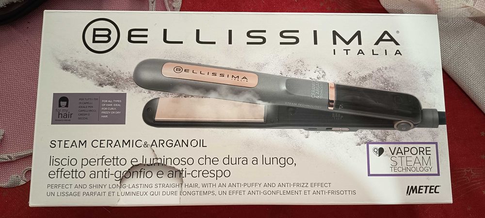 Prancha alisadora a vapor Bellissima Steam Ceramic & Argan Oil NOVA