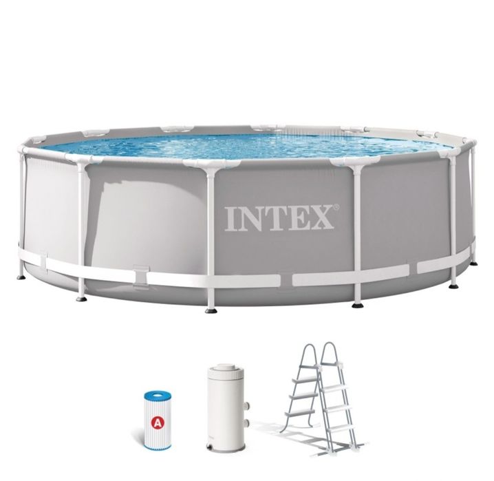 Piscina Redonda Desmontável INTEX Prisma Frame (5 Pessoas - 366x99 cm - com Bomba)