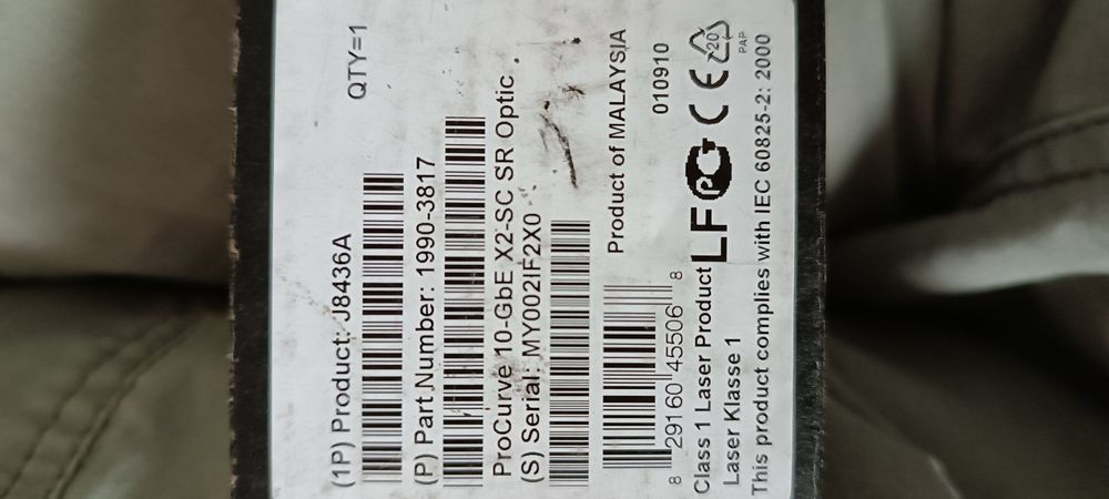 HP J8436A 10Gbps Ethernet 10GBase-SR Transceiver