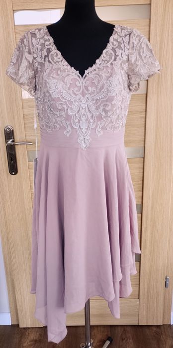 JJ'S House Sukienka koktajlowa 42 pudrowy róż wesele impreza