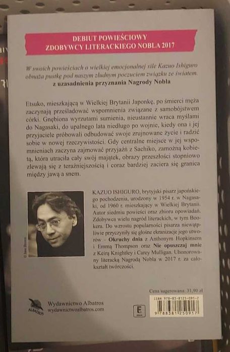 Pejzaż w kolorze sepii Kazuo Ishiguro książka
