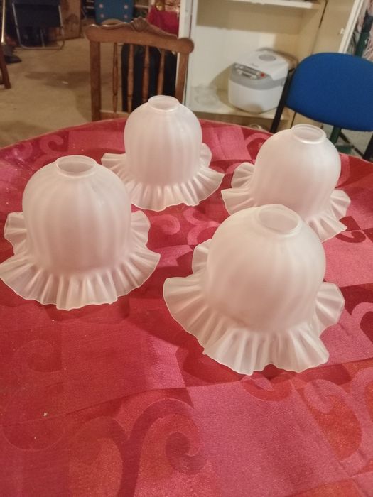 4 Abajures de vidro fosco