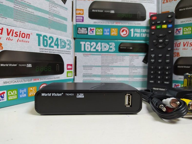 Приставка Т2 DVb-T2/C World Vision T624D3 тюнер ресивер приемник IPTV