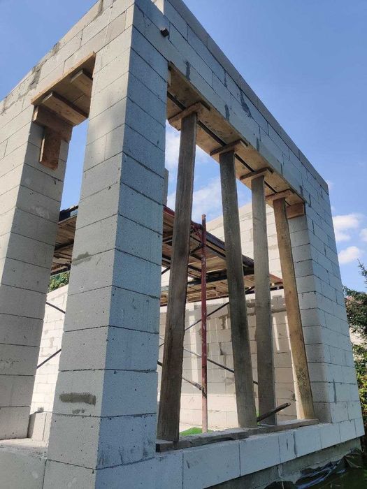 Мурування кладка газоблоку піноблоку керамоблоку, послуги муляра, будівництво будинку, кладочні роботи, зведення коробки, стіни перестінки перегородки